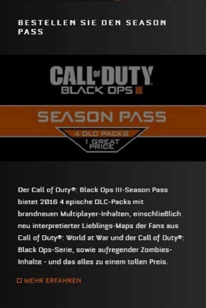Black Ops 3 Season Pass