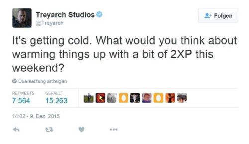 Treyarch Twitter Frage Double XP-Wochenende